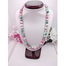 Watermelon Jade Necklace - 10mm Beads - 19 Inches Long